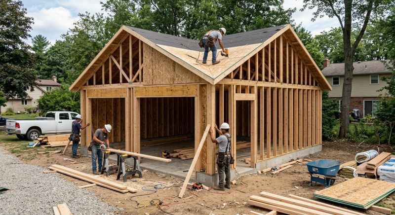 Attached Garage Construction in Houston, TX