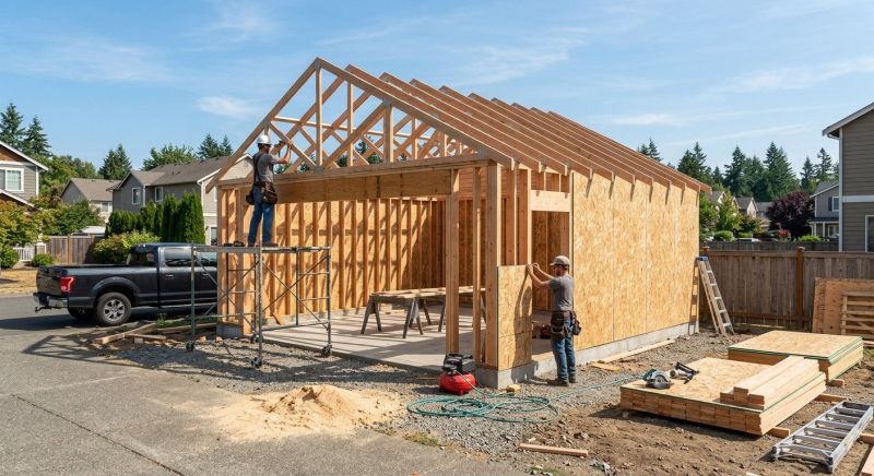 Attached Garage Construction in Houston, TX