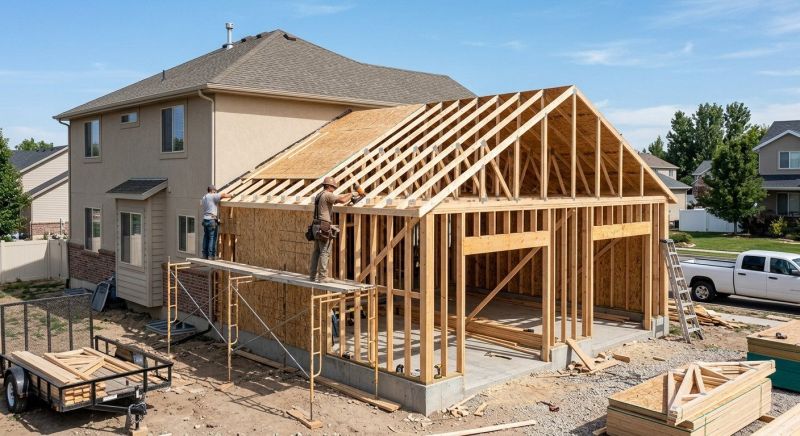 Attached Garage Construction in Houston, TX